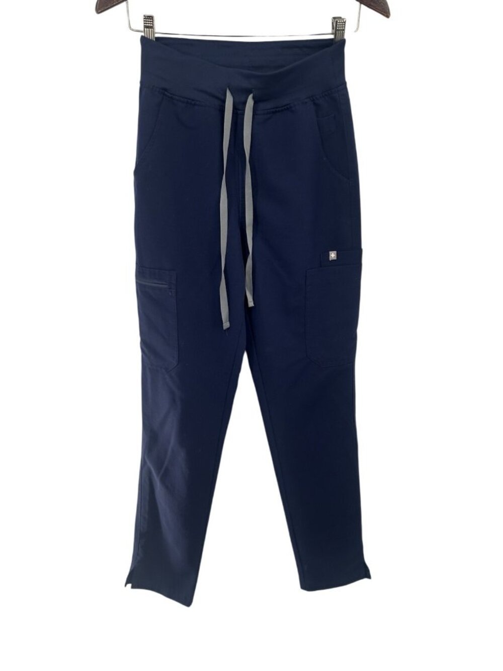 FIGS Yola Scrub Pants Womens XS/T Blue Slim Straight Cargo Stretch Tall Nurse